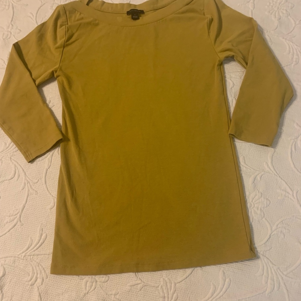 Women’s Long Sleeve Boatneck Top -  Mustard